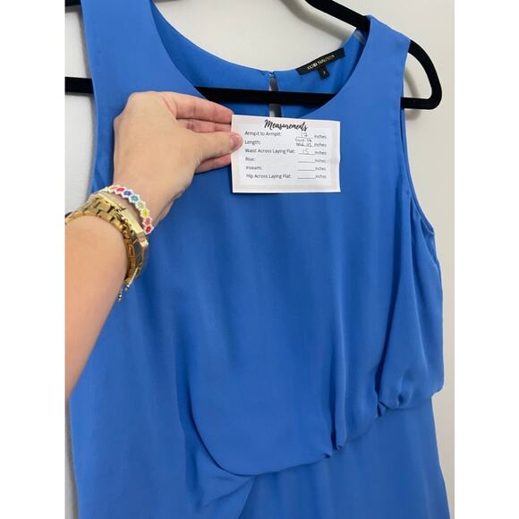 Kobi Halperin Elegant Classic Modern Silk Hailey Blue Waterfall‎ Dress S/M $398 - Picture 5 of 13